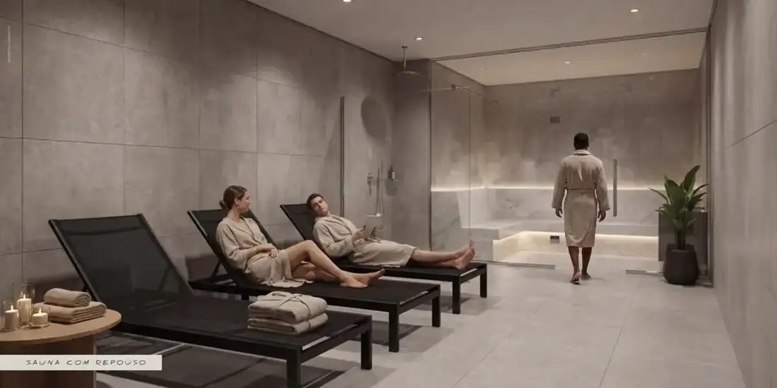 Sauna com repouso